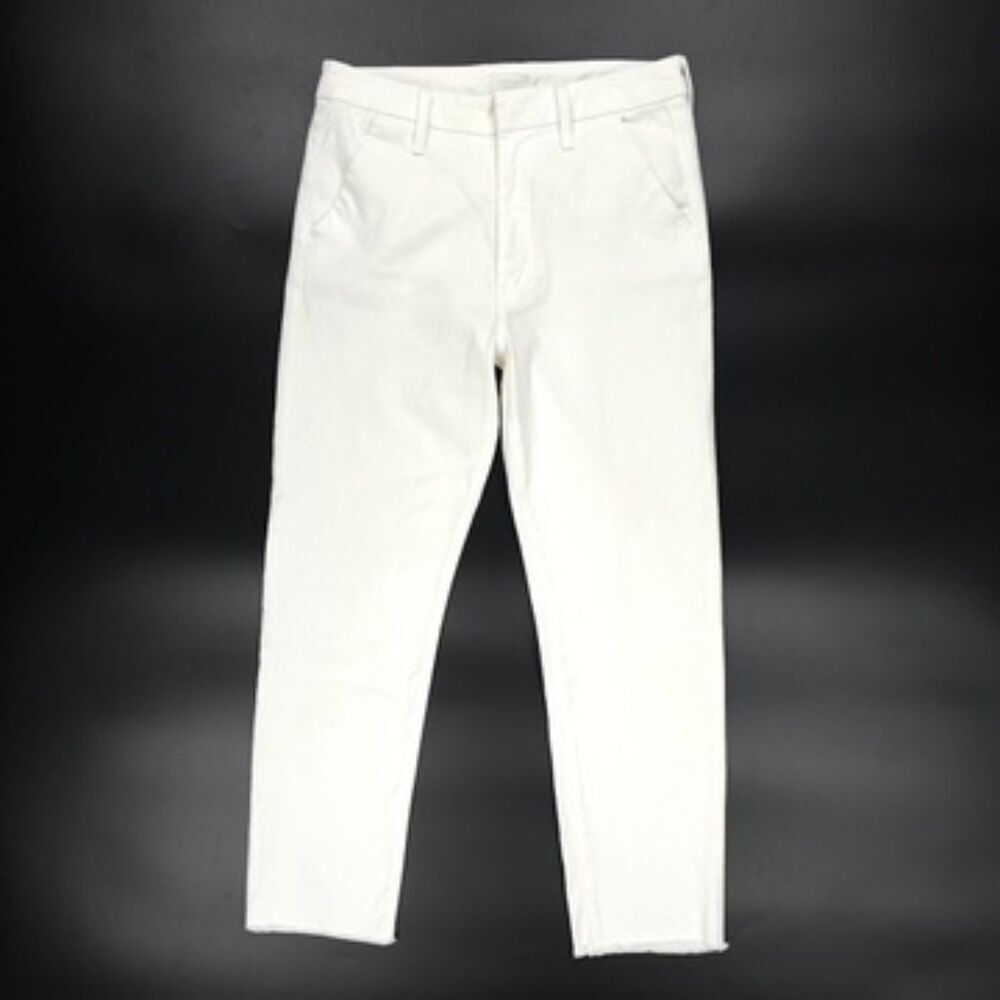 NEW Mother Shaker Prep Fray Crop Jeans Glass Slipper White Clean Girl Minimal 27